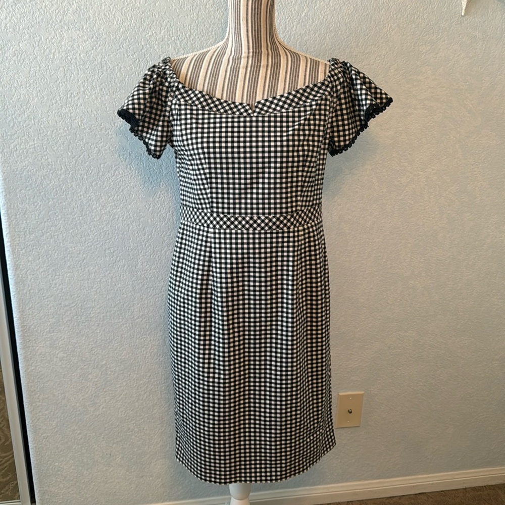 Black & white gingham sheath dress Nanette Lepore size 12